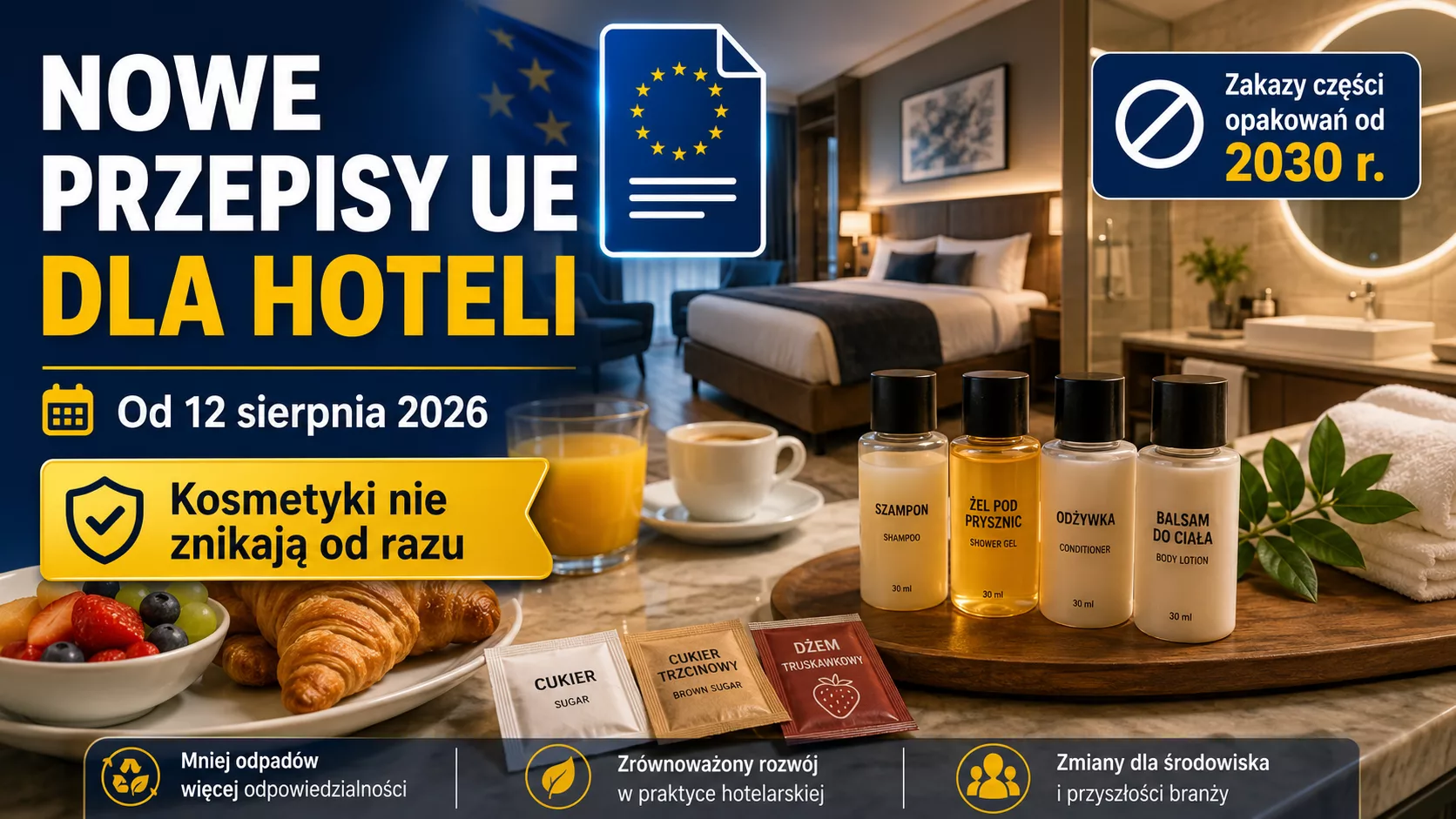 Rewolucja w hotelach? Od 12 sierpnia nowe przepisy UE o opakowaniach. Małe kosmetyki jednak nie znikną od razu