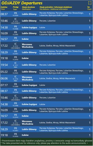 Nowy rozkład jazdy pociągów z PKP Radzyń Podlaski obowiązujący od 14 grudnia