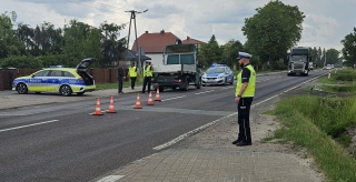 Potrącenie rowerzysty na DK-63