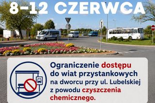 Czyszczenie wiat na dworcu PKS w Radzyniu. Część przystanków będzie czasowo niedostępna