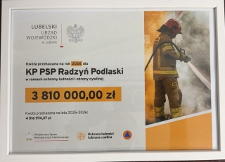 Ponad 3,8 mln zł dla PSP w Radzyniu Podlaskim. Powstanie hala magazynowa