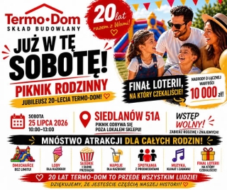 20 lat radzyńskiego Termo-Dom. Rodzinny piknik z loterią, dmuchańcami i nagrodami za 10 tysięcy złotych