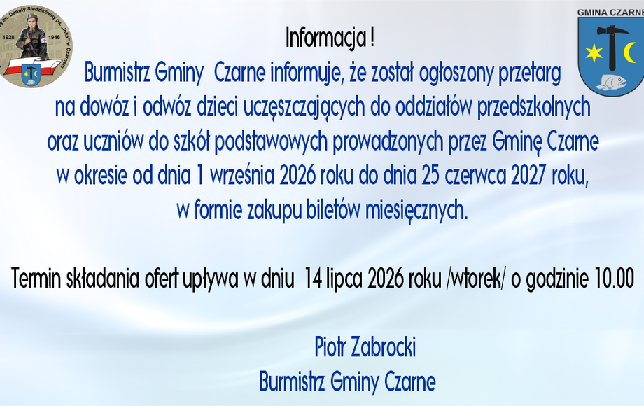 Przetarg na dowóz dzieci do szkół