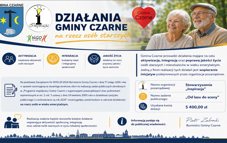 Informacja o działaniach Gminy Czarne na rzecz osób starszych