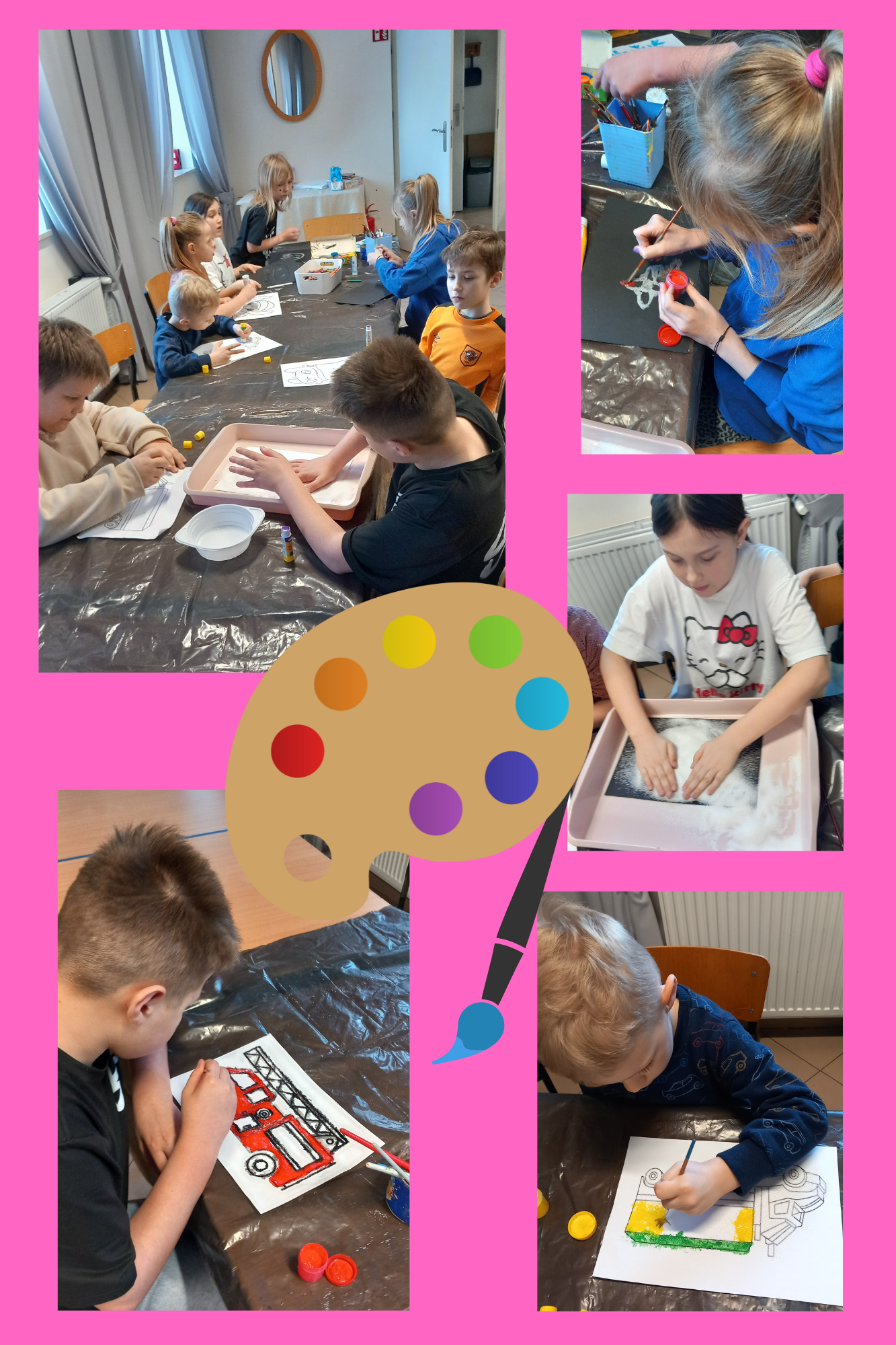 Ferie z warsztatami w Uzdowie. Malowanie cukrem i farbami.