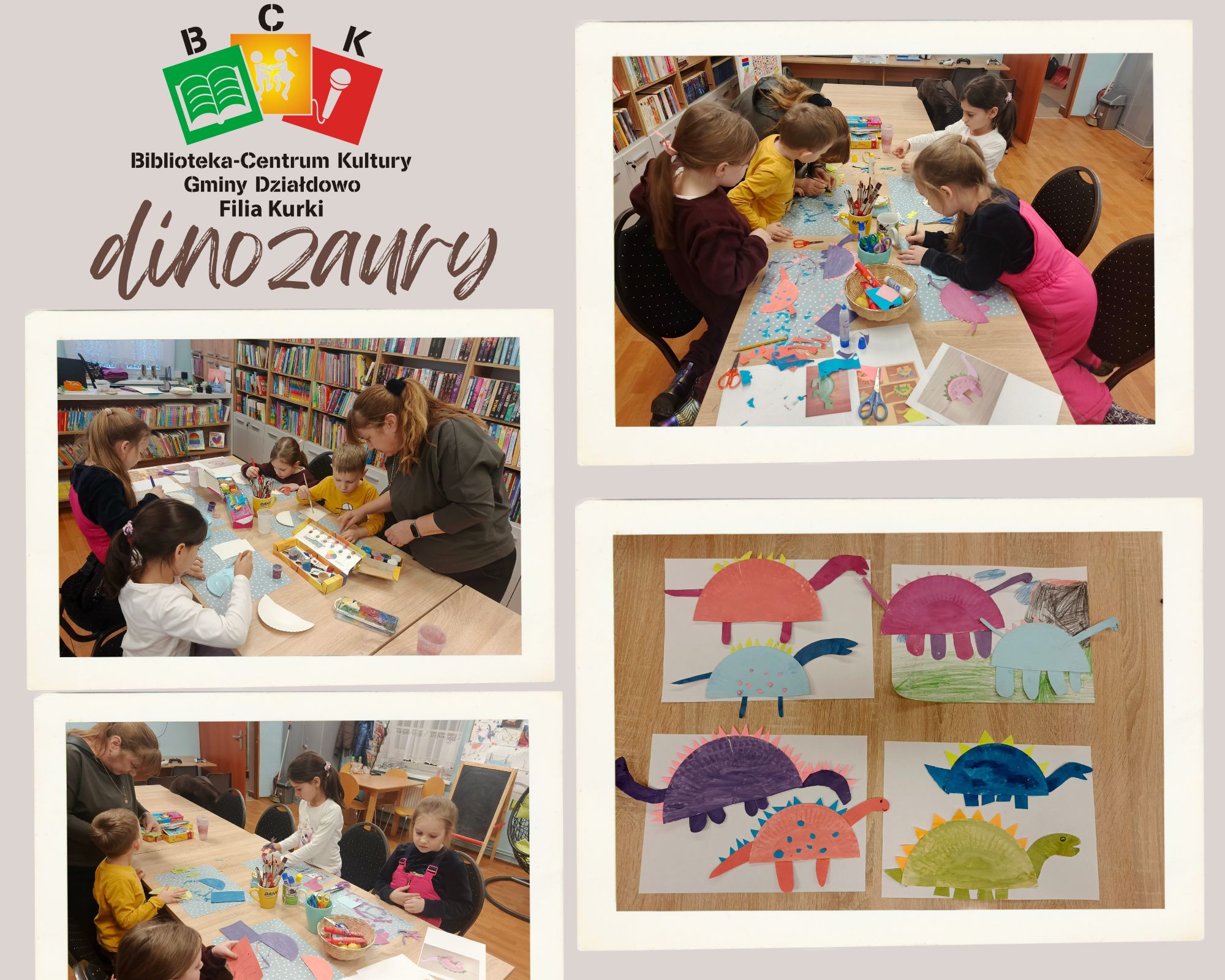 Dinozaury i meduzy w bibliotece w Kurkach