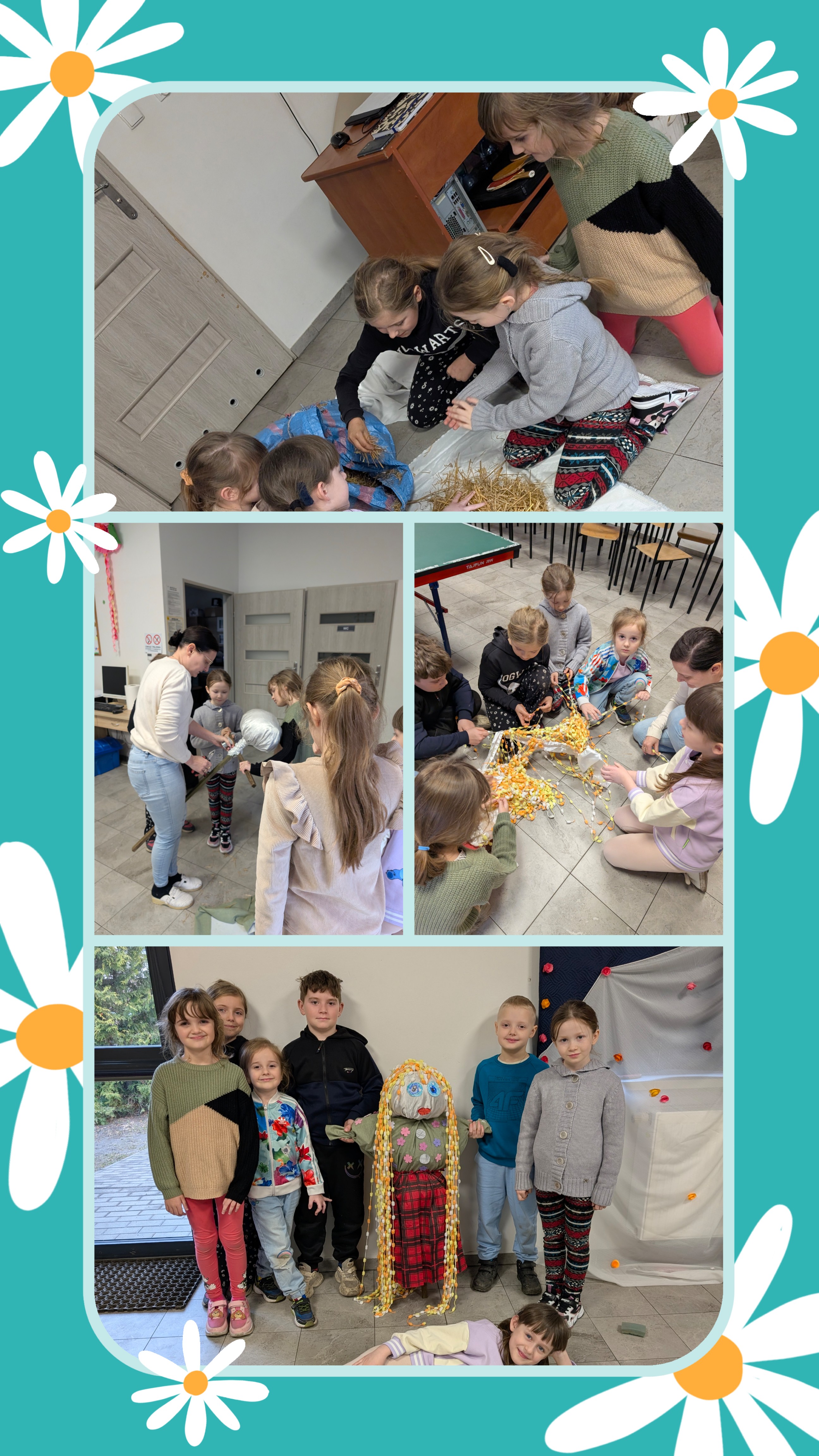 Warsztaty robienie marzanny w świetlicy w Kramarzewie