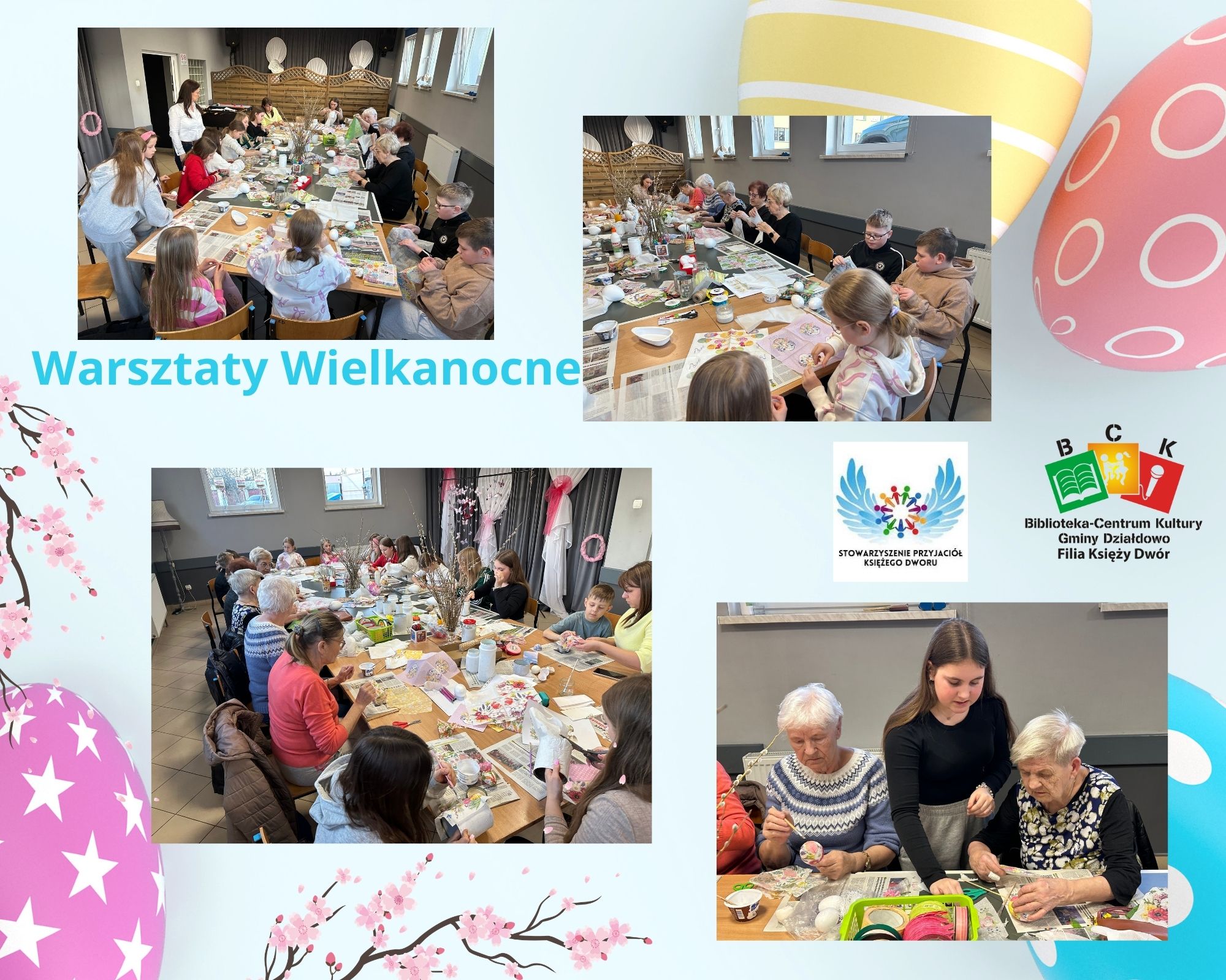 Warsztaty wielkanocne w świetlicy w Księżym Dworze