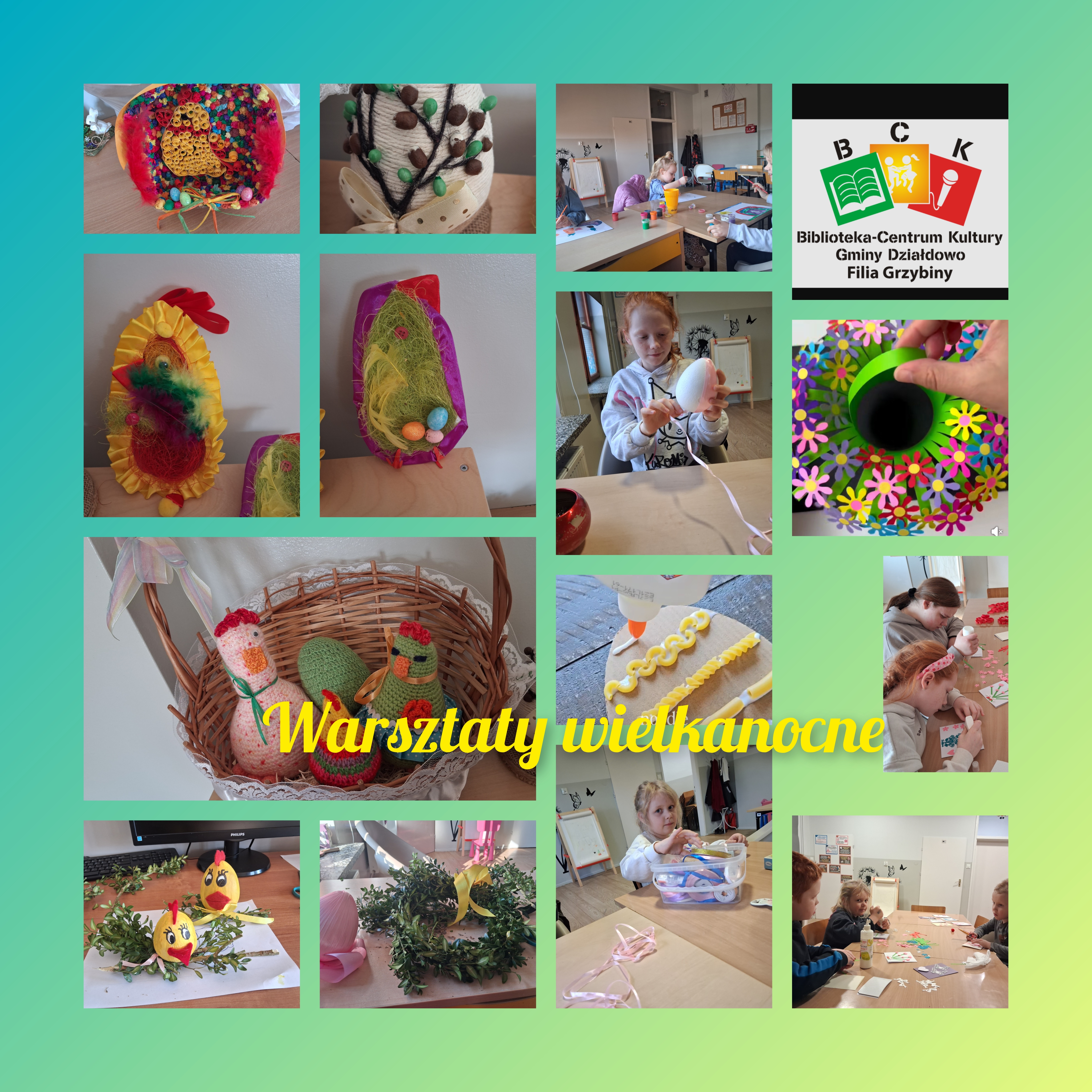 Warsztaty wielkanocne w świetlicy w Grzybinach
