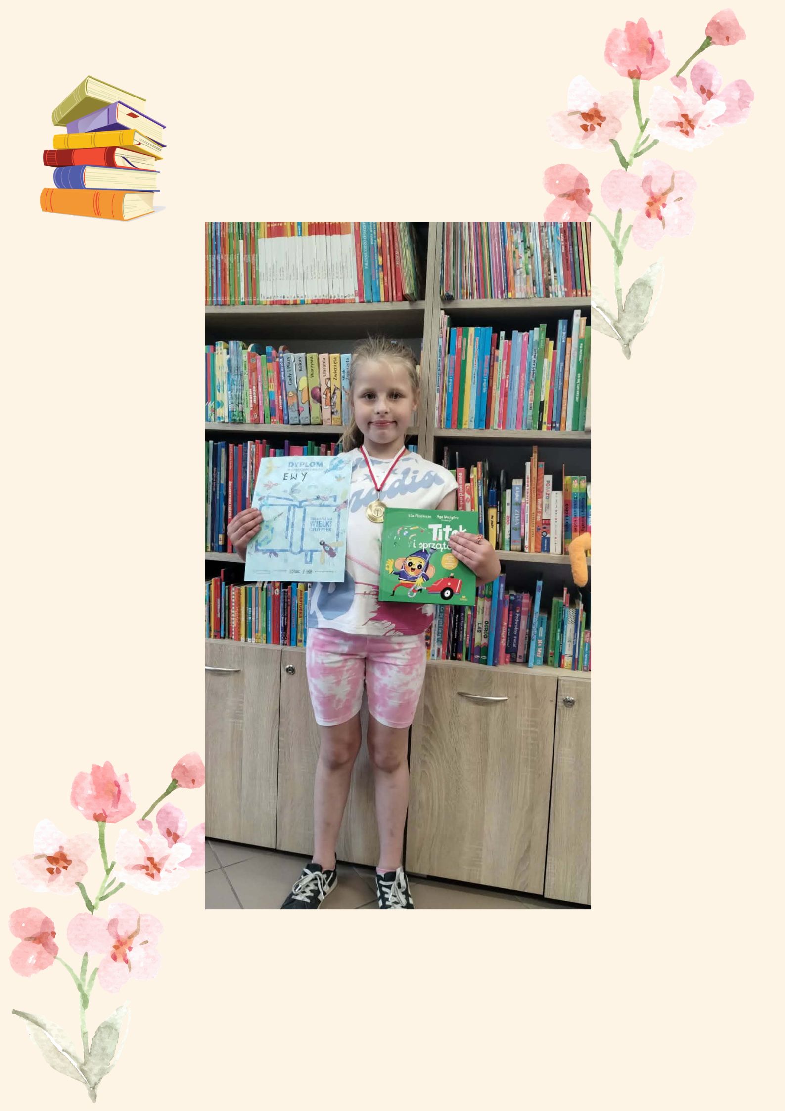 Wzorowy czytelnik w filii bibliotecznej w Uzdowie