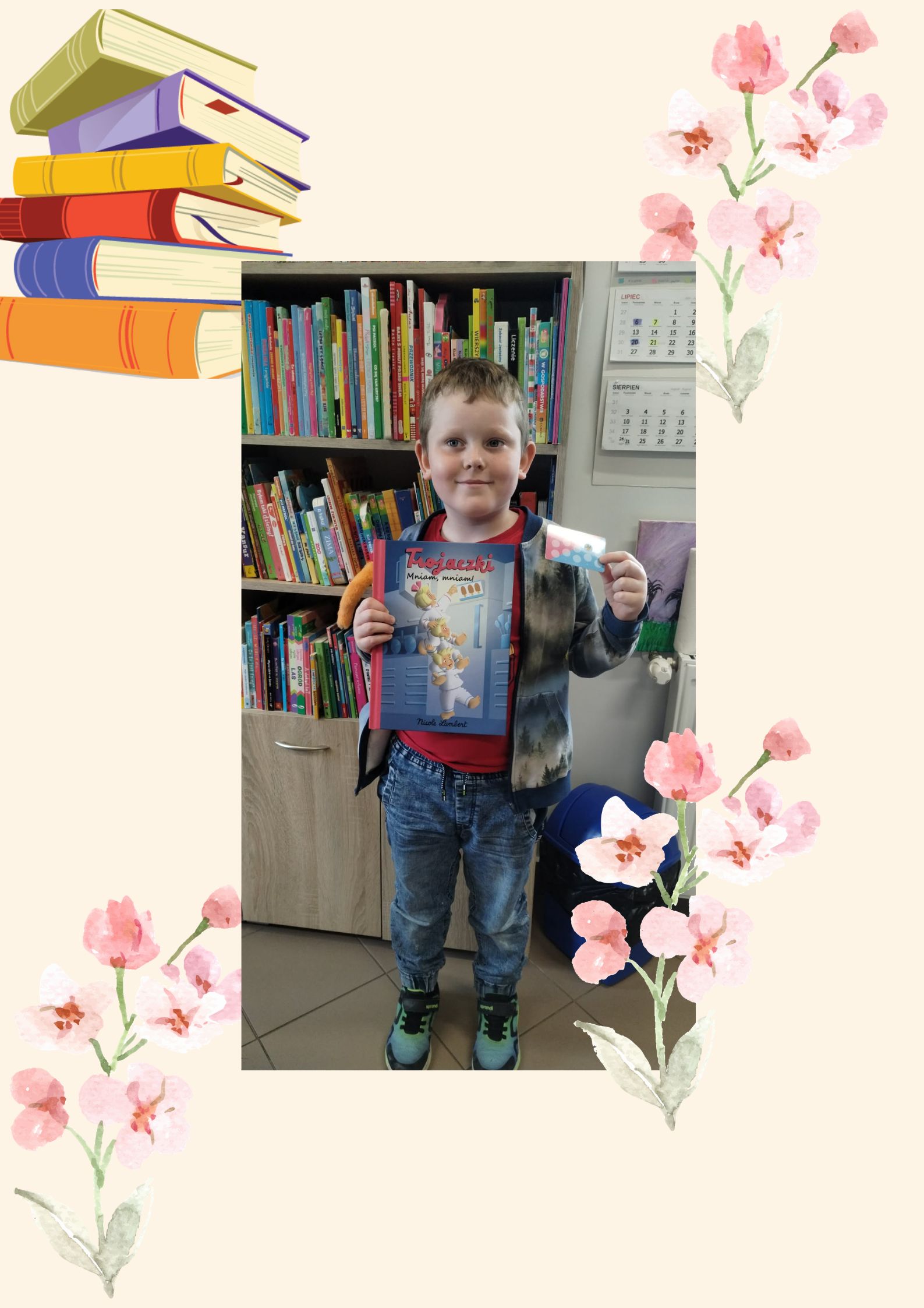 Antoś czytelnik filii bibliotecznej w Uzdowie,który bierze udział w akcji „Mała książka-wielki człowiek