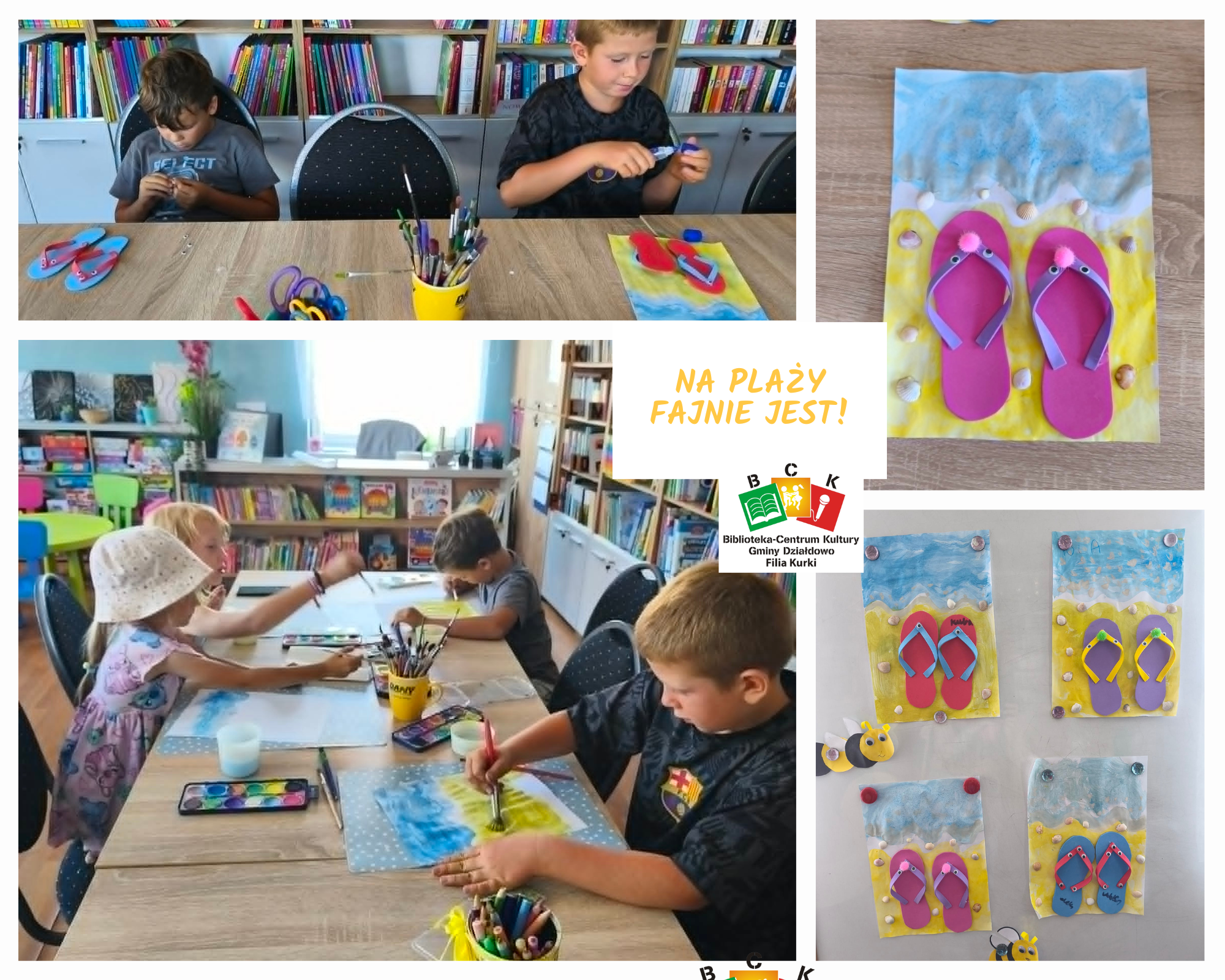 Warsztaty plastyczne w bibliotece w Kurkach